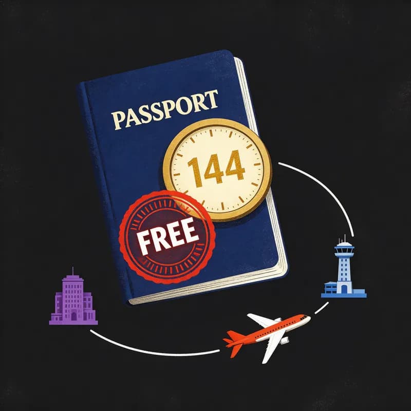 Illustrated visa-free entry document for China